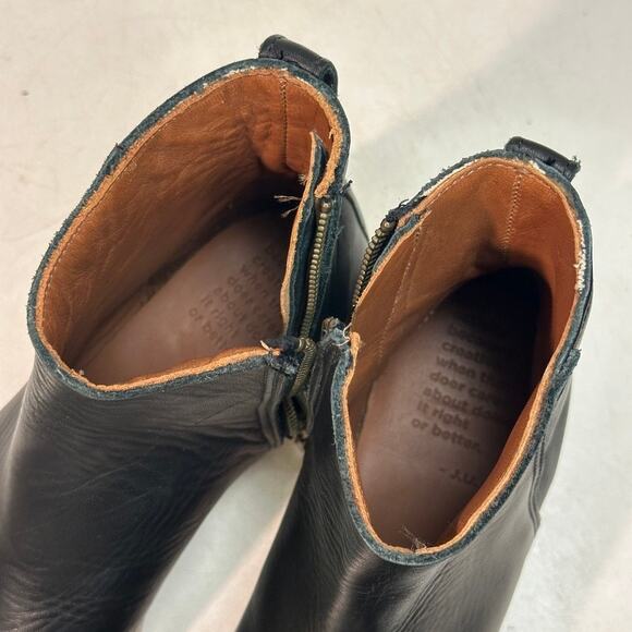 EXCELLENT Rancourt & Co. x Helm Pablo Zip Moto Ankle Boot Black Made in USA 7 D main image 11